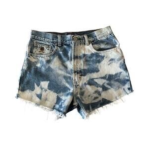 90’s Vintage Tommy Hilfiger Hand‎ Cut & Dyed Light Distressed Jean Shorts